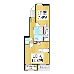 ルピナス 1LDKの間取図画像