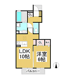 OrchardHouse 1LDKの間取図画像