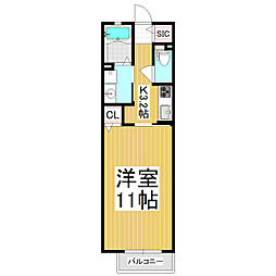 メゾン・ルジア 1Kの間取図画像