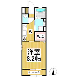 レガーロIII 1Kの間取図画像
