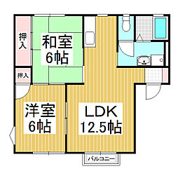 ハイツエコー 2LDKの間取図画像