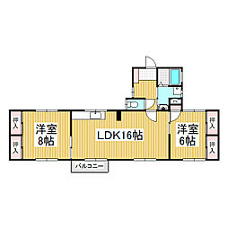 コートハウスK 2LDKの間取図画像