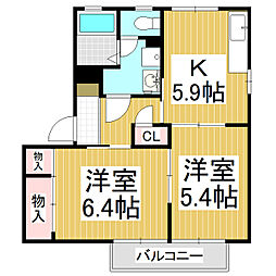 フレグランス・ファミーユ 2Kの間取図画像