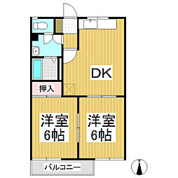 フレグランス会 2DKの間取図画像