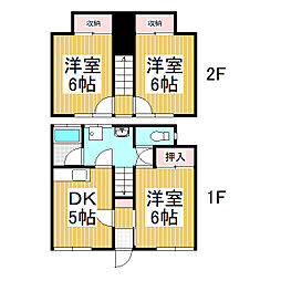 ハイム徳間 3DKの間取図画像