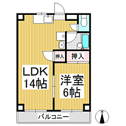 コーポひまわり 1LDKの間取図画像