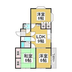 コートハウスK 2LDKの間取図画像
