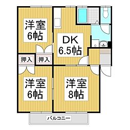 アーバンハイツ 3DKの間取図画像