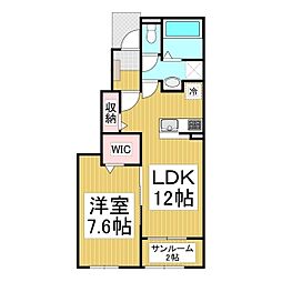 ル・ボートン 1LDKの間取図画像