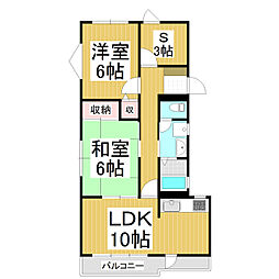 ホワイトハイツ東館 2SLDKの間取図画像