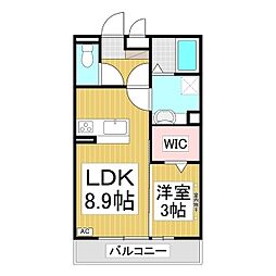 アップガーデン 1LDKの間取図画像