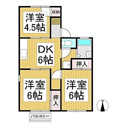 メゾン青木島西館 3DKの間取図画像