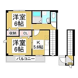 シュッドフォンテーヌ 2Kの間取図画像