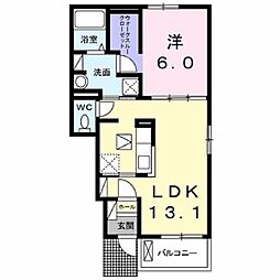 ドルチェヴィータ 1LDKの間取図画像