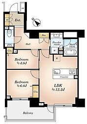 パークハウス代官山テラス 2LDKの間取図画像