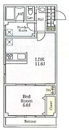 江戸川区西葛西8丁目マンション 1LDKの間取図画像