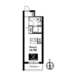 板橋区蓮根1丁目マンション ワンルームの間取図画像