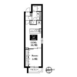 板橋区蓮根1丁目マンション 1LDKの間取図画像