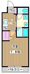 ヴィラ・アクシス 1Kの間取図画像