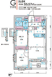 ジェノヴィア板橋東山町スカイガーデン 2LDKの間取図画像