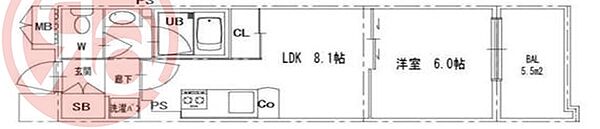 コンソラーレ土佐堀 ｜大阪府大阪市西区土佐堀2丁目(賃貸マンション1LDK・4階・34.37㎡)の写真 その2