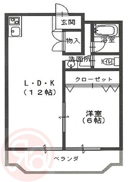 大阪府大阪市西区北堀江3丁目(賃貸マンション2DK・7階・44.55㎡)の写真 その2