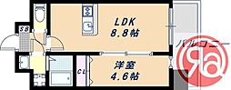 プレミアフェニックス 2階1LDKの間取り