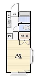 M・Tドリーム 1Kの間取図画像