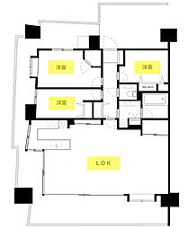 レーベンスクエア藤沢プレイジアム 3LDKの間取図画像