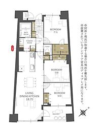 マークスプリングスメゾンA 3LDKの間取図画像