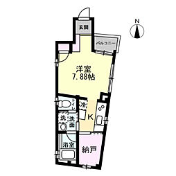 リビングガーデン辻堂元町 3階1SKの間取り