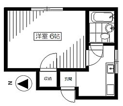 ユタカコーポ 1Kの間取図画像
