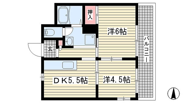 メゾン三宮 ｜兵庫県神戸市中央区二宮町4丁目(賃貸マンション2DK・4階・40.00㎡)の写真 その2