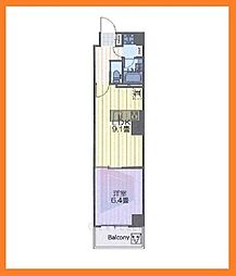 藤和ハイタウン新宿 1LDKの間取図画像