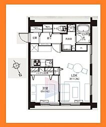 城北台マンション 1LDKの間取図画像