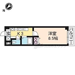 クレアトゥール21 1Kの間取図画像