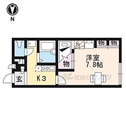レオパレスベルハイム笠山 1Kの間取図画像