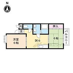 ファミールヤマザキ 2DKの間取図画像