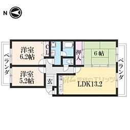 リバーハイツ間宮 3LDKの間取図画像
