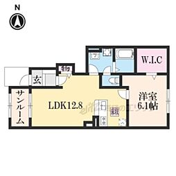 グランアンジュ 1LDKの間取図画像