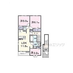 シンシア甲南II 3LDKの間取図画像