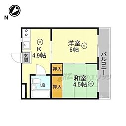 コーポフジ 2Kの間取図画像