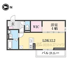 Felice彦根 1LDKの間取図画像