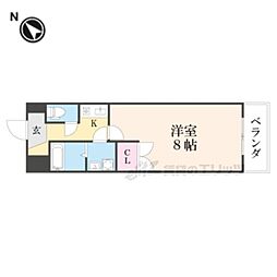 湖南コーポレーション2 1Kの間取図画像