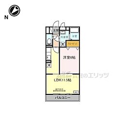 クレセント 1LDKの間取図画像