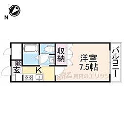 クックハイム 1Kの間取図画像