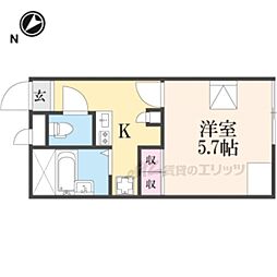 レオパレスイーストハイツ 1Kの間取図画像