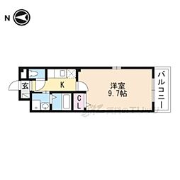 アクア21D棟 1Kの間取図画像