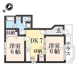 チェントロヴィレッジ2 2DKの間取図画像