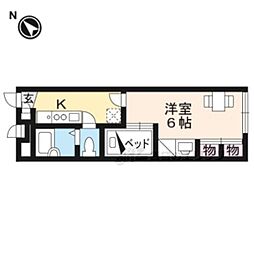 近江鉄道八日市線 八日市駅 徒歩36分の賃貸アパート 1階1Kの間取り